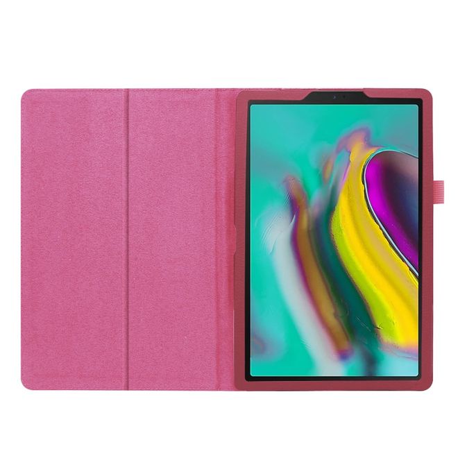 Samsung Galaxy Tab S5e Hülle - Leder Case mit Litchitextur - rosa