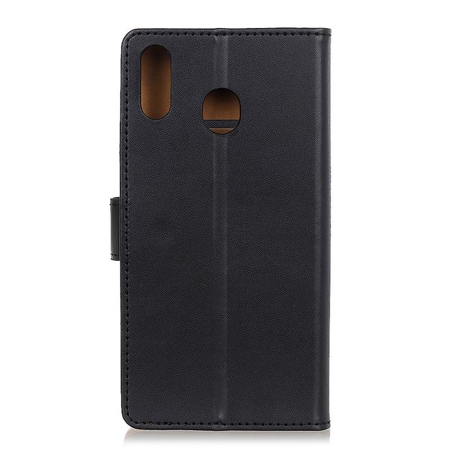 Huawei Y6 (2019) Handy Hülle - Classic II Leder Bookcover Series - schwarz
