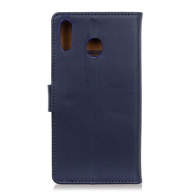 Huawei Y6 (2019) Handy Hülle - Classic II Leder Bookcover Series - dunkelblau