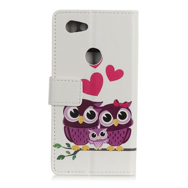 Google Pixel 3a XL Handyhülle - Leder Bookcover Image II Series - glückliche Eulen
