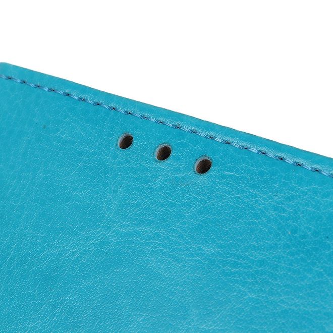 OnePlus 7 Handyhülle - Crazy Horse Leder Bookcover Series - blau