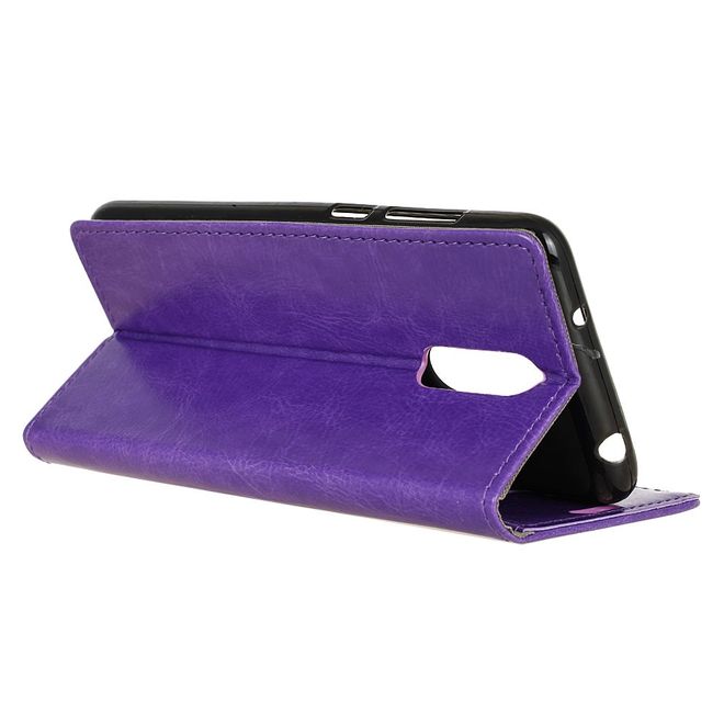 OnePlus 7 Handyhülle - Crazy Horse Leder Bookcover Series - purpur