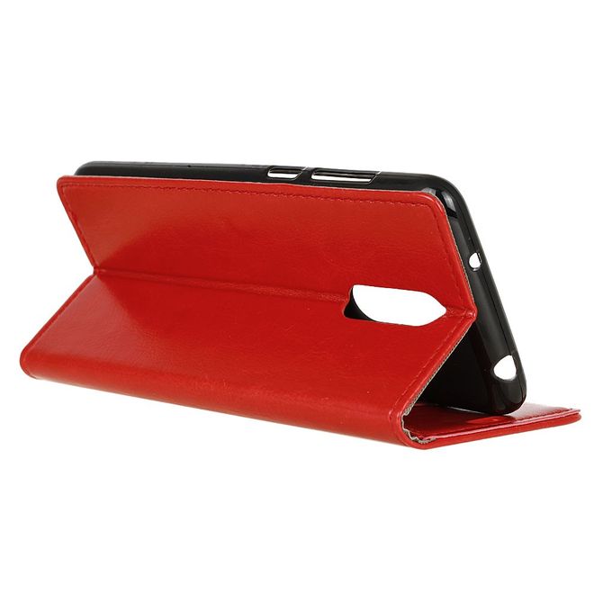 OnePlus 7 Handyhülle - Crazy Horse Leder Bookcover Series - rot