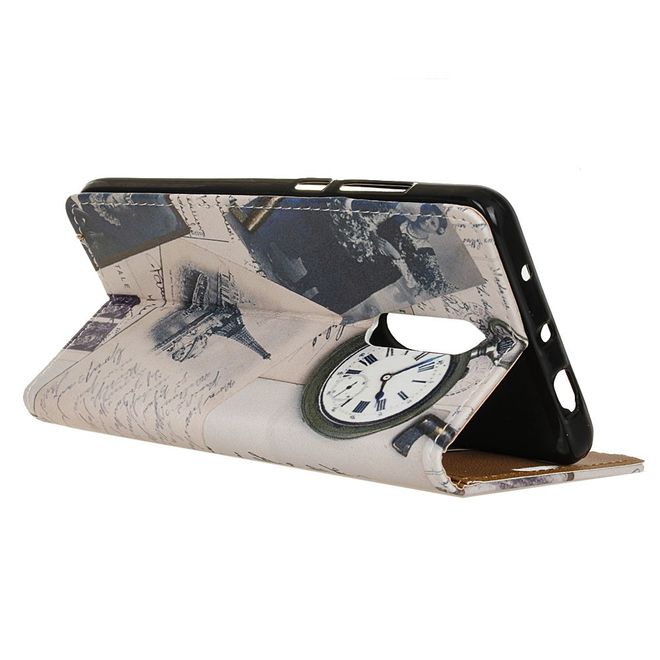 OnePlus 7 Handyhülle - Leder Bookcover Image II Series - Eiffelturm und Feder