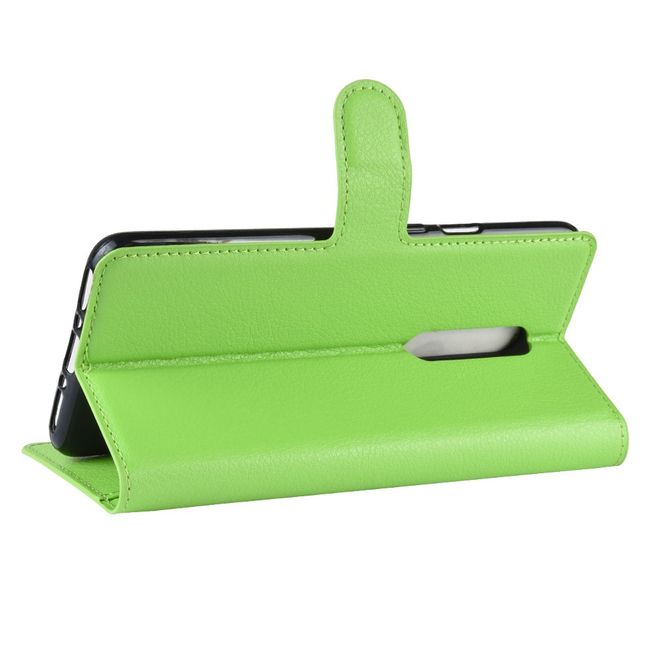 OnePlus 7 Pro Handy Hülle - Litchi Leder Bookcover Series - grün