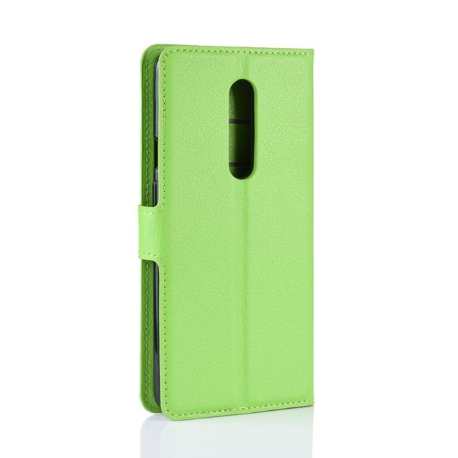 OnePlus 7 Pro Handy Hülle - Litchi Leder Bookcover Series - grün