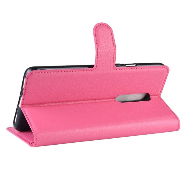 OnePlus 7 Pro Handy Hülle - Litchi Leder Bookcover Series - rosa
