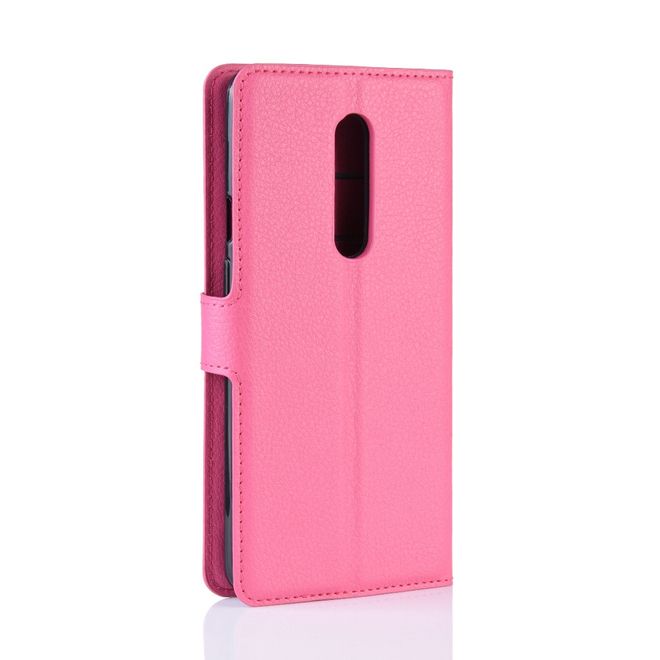 OnePlus 7 Pro Handy Hülle - Litchi Leder Bookcover Series - rosa