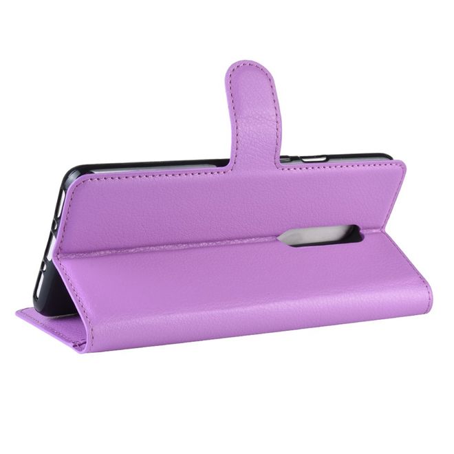 OnePlus 7 Pro Handy Hülle - Litchi Leder Bookcover Series - purpur
