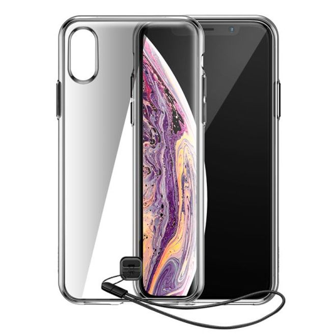 Baseus - iPhone XS / X Hülle - Softcase mit Armbändel - schwarz