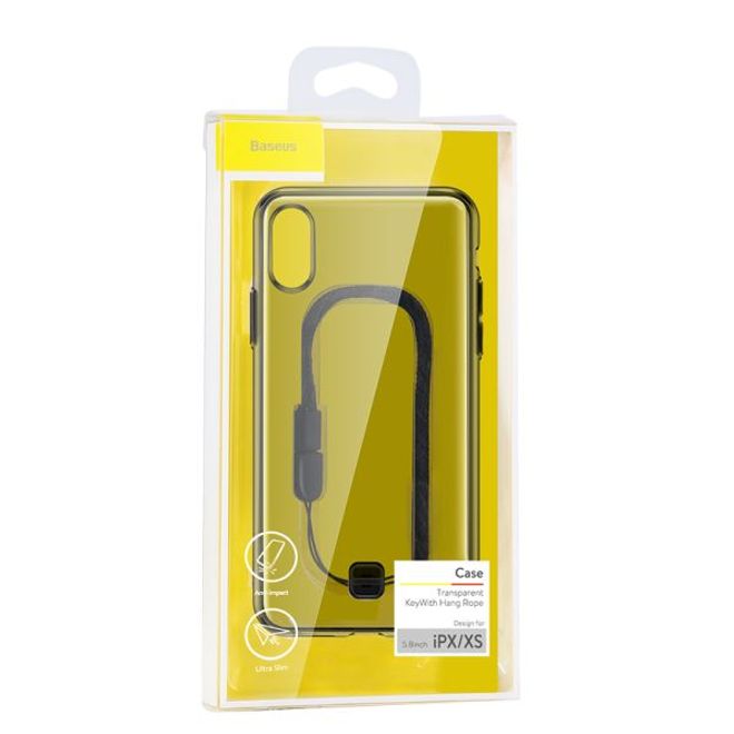 Baseus - iPhone XS / X Hülle - Softcase mit Armbändel - schwarz