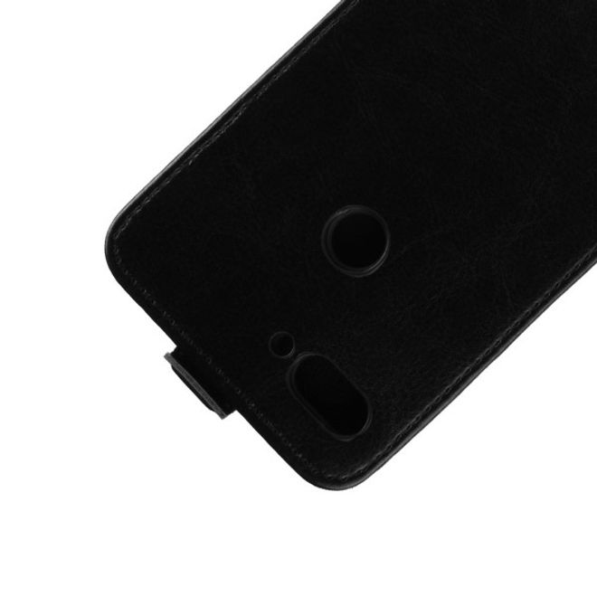 Xiaomi Mi 8 Lite Handyhülle - Crazy Horse Leder Flipcase - vertikal - schwarz