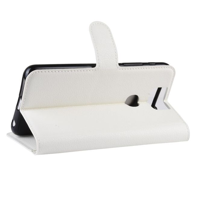 Asus Zenfone 6 (ZS630KL) Handy Hülle - Litchi Leder Bookcover Series - weiss