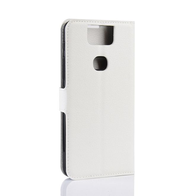 Asus Zenfone 6 (ZS630KL) Handy Hülle - Litchi Leder Bookcover Series - weiss