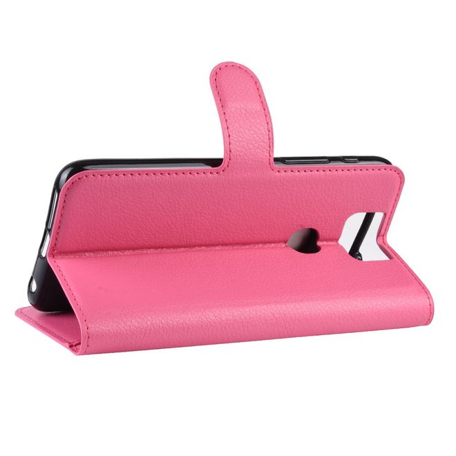 Asus Zenfone 6 (ZS630KL) Handy Hülle - Litchi Leder Bookcover Series - pink