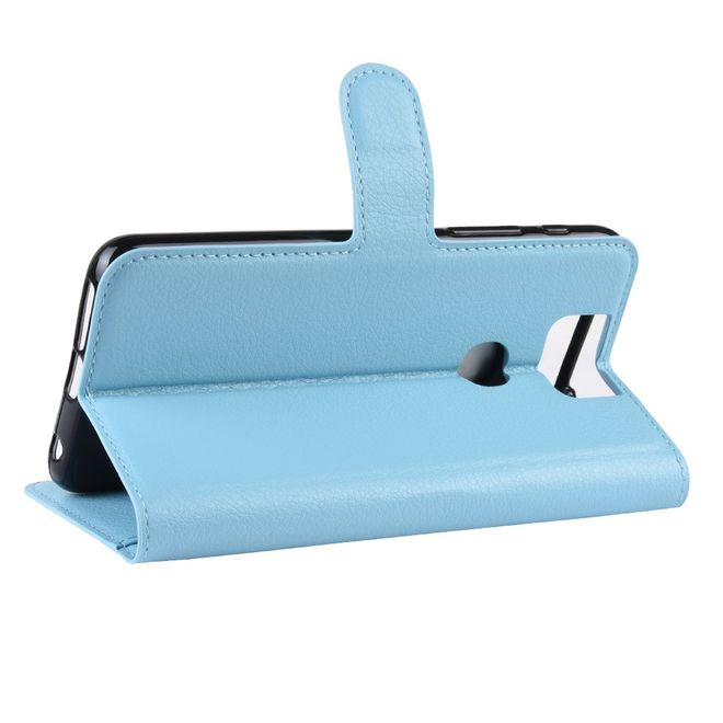 Asus Zenfone 6 (ZS630KL) Handy Hülle - Litchi Leder Bookcover Series - blau