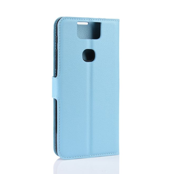 Asus Zenfone 6 (ZS630KL) Handy Hülle - Litchi Leder Bookcover Series - blau