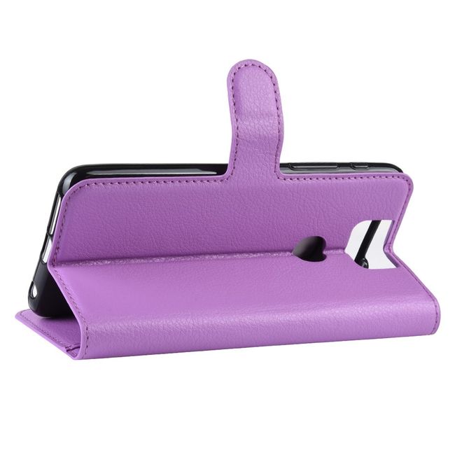 Asus Zenfone 6 (ZS630KL) Handy Hülle - Litchi Leder Bookcover Series - purpur