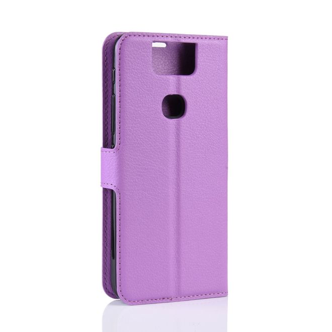 Asus Zenfone 6 (ZS630KL) Handy Hülle - Litchi Leder Bookcover Series - purpur