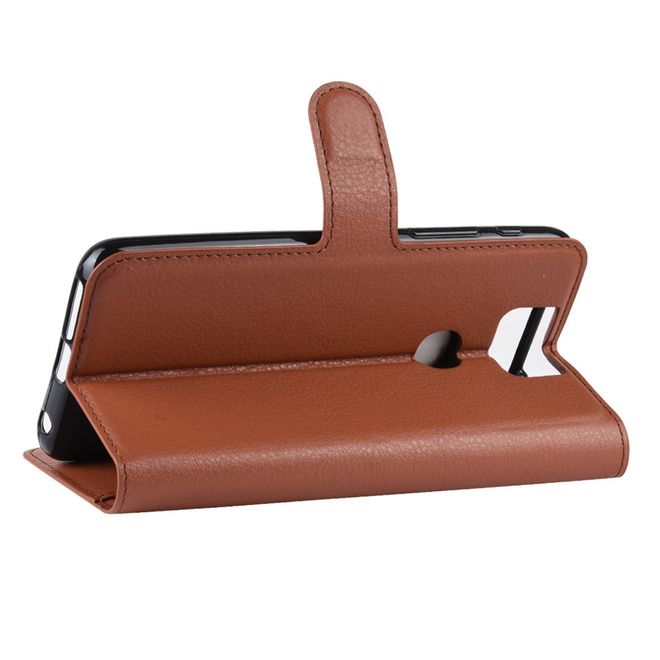 Asus Zenfone 6 (ZS630KL) Handy Hülle - Litchi Leder Bookcover Series - braun