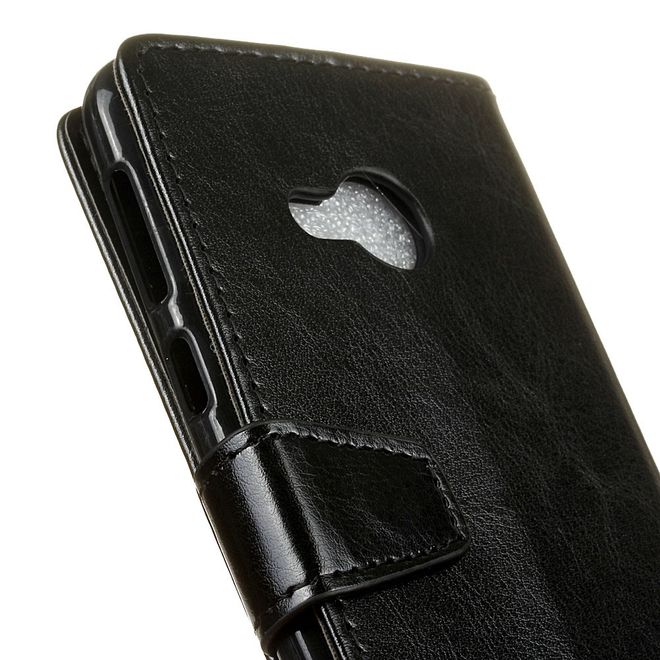 HTC U Play Handyhülle - Crazy Horse Leder Bookcover Series - schwarz