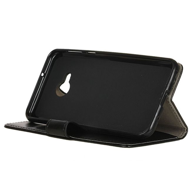 HTC U Play Handyhülle - Crazy Horse Leder Bookcover Series - schwarz