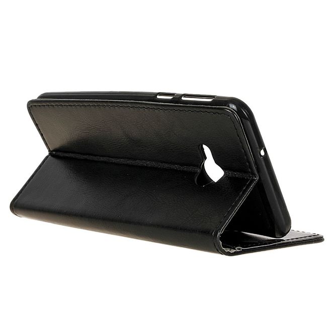 HTC U Play Handyhülle - Crazy Horse Leder Bookcover Series - schwarz