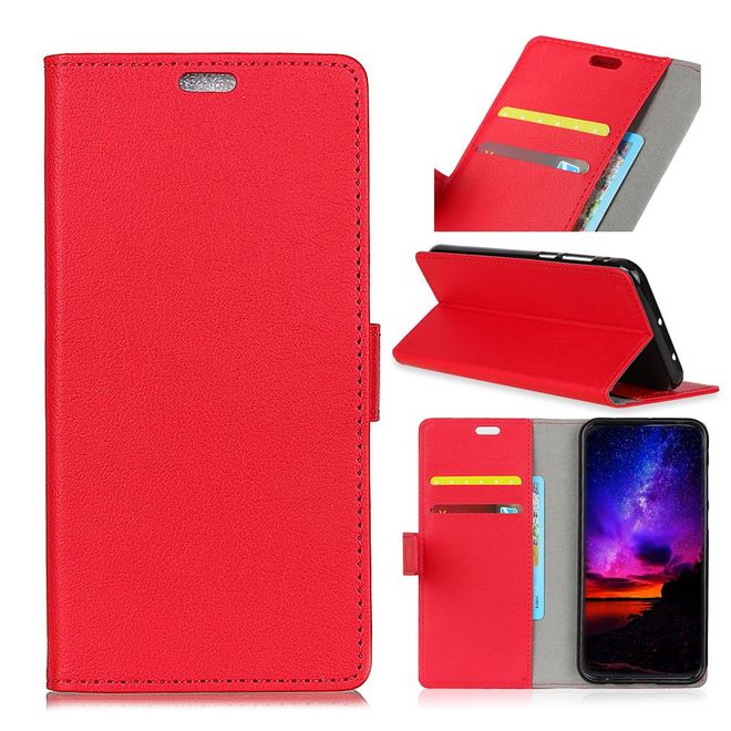Xiaomi Mi Play Handy Hülle - Classic III Leder Bookcover Series - rot