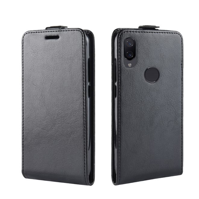 Xiaomi Mi Play Handyhülle - Crazy Horse Leder Flipcase - vertikal - schwarz