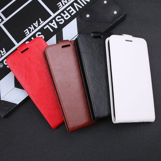 Xiaomi Mi Play Handyhülle - Crazy Horse Leder Flipcase - vertikal - schwarz