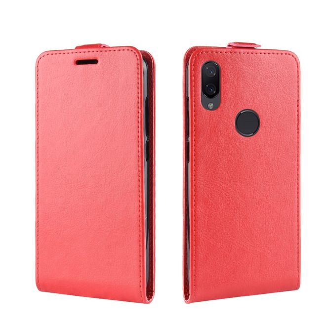 Xiaomi Mi Play Handyhülle - Crazy Horse Leder Flipcase - vertikal - rot