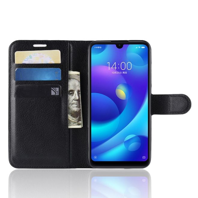 Xiaomi Mi Play Handy Hülle - Litchi Leder Bookcover Series - schwarz