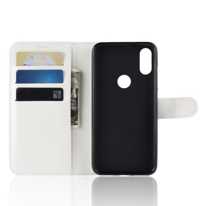 Xiaomi Mi Play Handy Hülle - Litchi Leder Bookcover Series - weiss