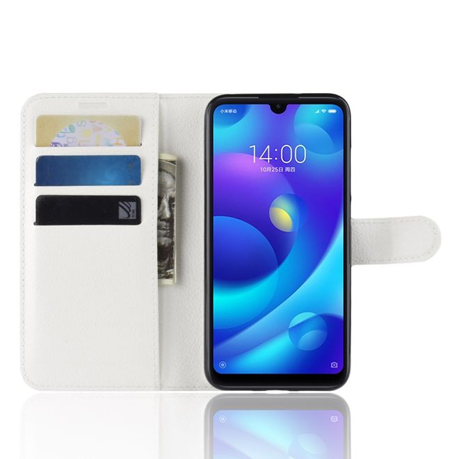 Xiaomi Mi Play Handy Hülle - Litchi Leder Bookcover Series - weiss