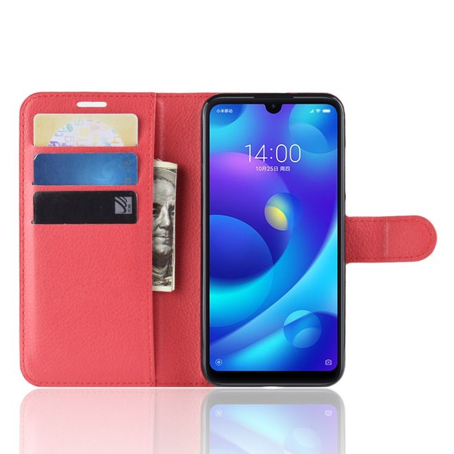 Xiaomi Mi Play Handy Hülle - Litchi Leder Bookcover Series - rot