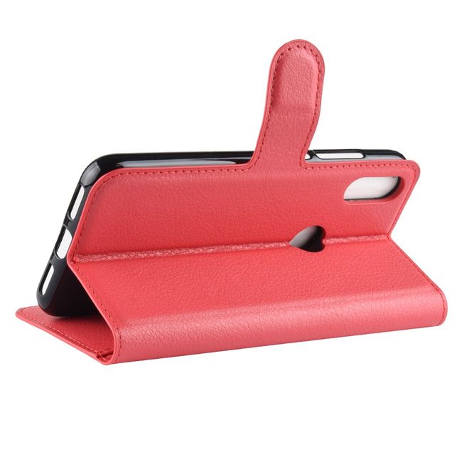 Xiaomi Mi Play Handy Hülle - Litchi Leder Bookcover Series - rot