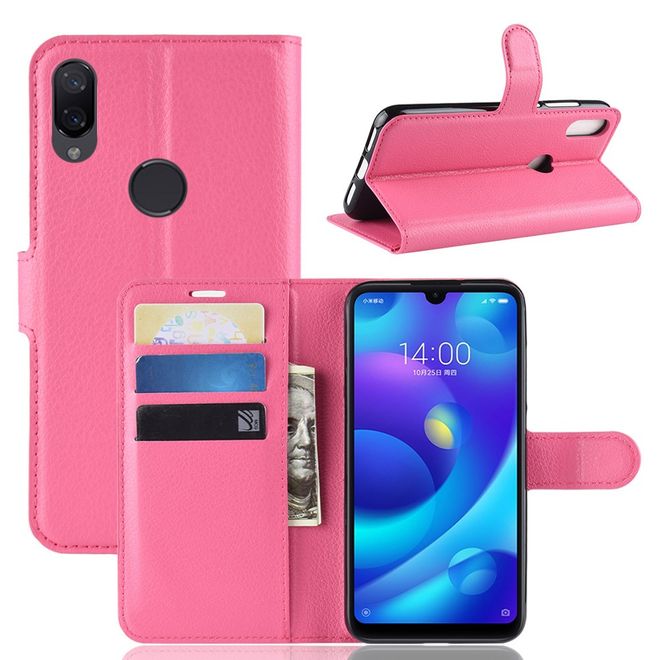 Xiaomi Mi Play Handy Hülle - Litchi Leder Bookcover Series - rosa