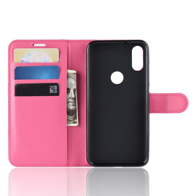 Xiaomi Mi Play Handy Hülle - Litchi Leder Bookcover Series - rosa