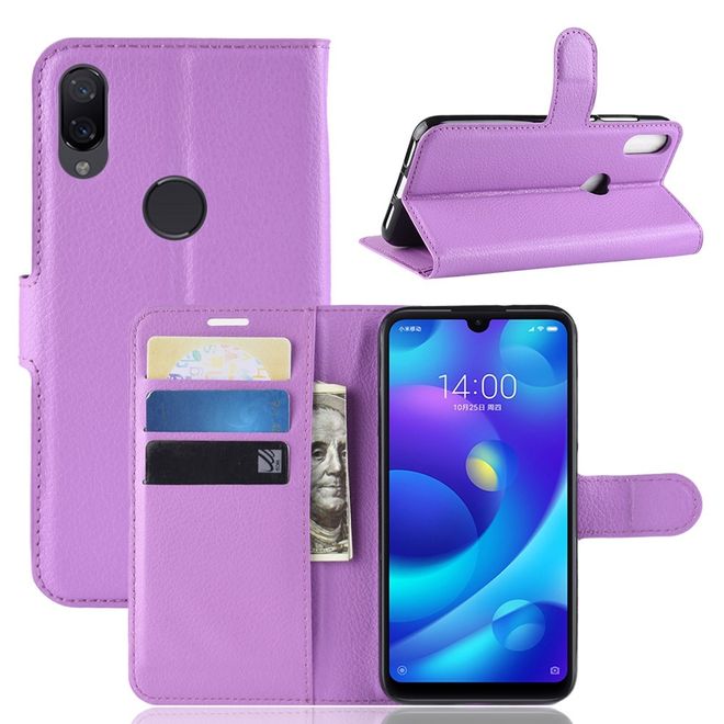 Xiaomi Mi Play Handy Hülle - Litchi Leder Bookcover Series - purpur