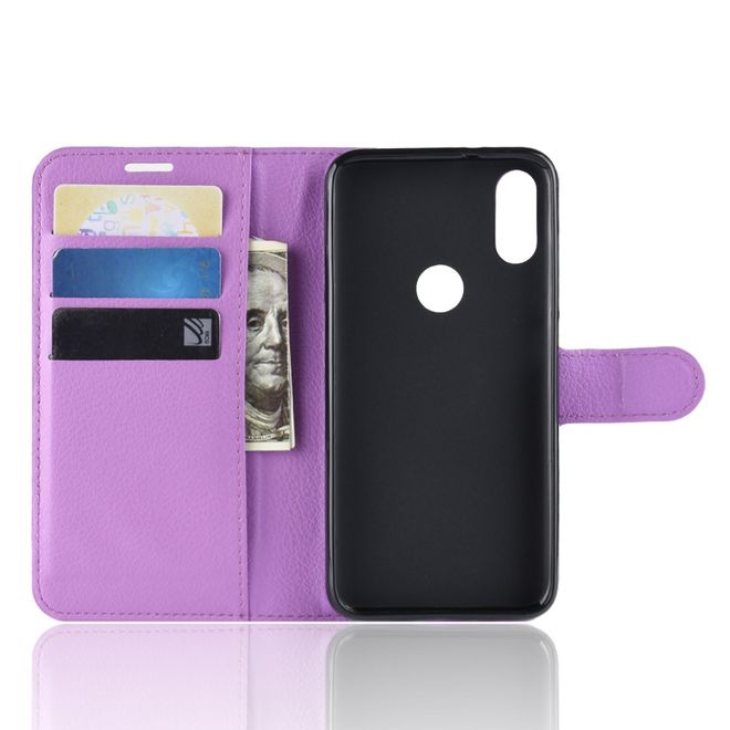 Xiaomi Mi Play Handy Hülle - Litchi Leder Bookcover Series - purpur