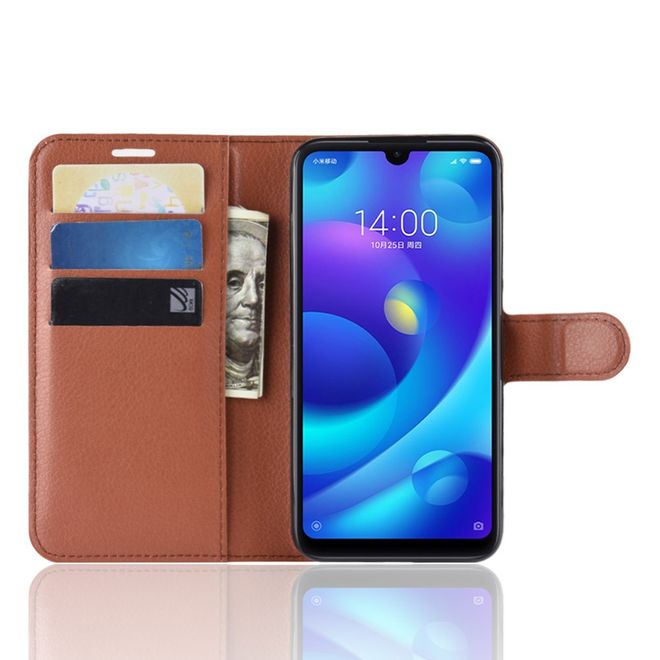 Xiaomi Mi Play Handy Hülle - Litchi Leder Bookcover Series - braun