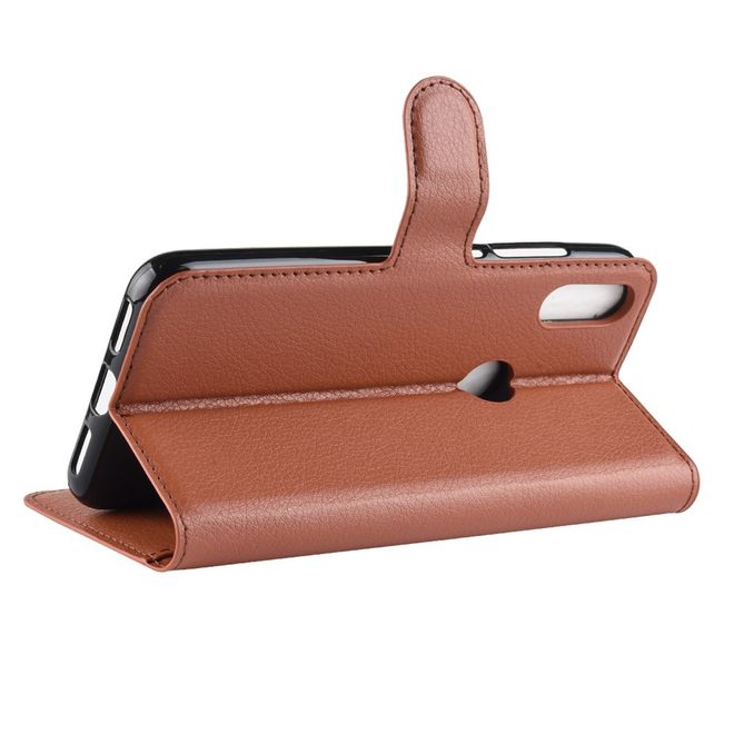 Xiaomi Mi Play Handy Hülle - Litchi Leder Bookcover Series - braun
