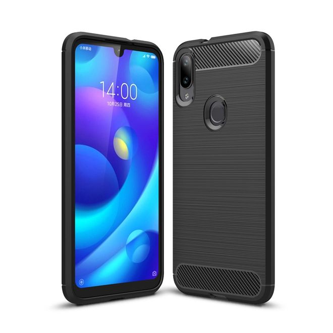Xiaomi Mi Play Handyhülle - Carbon Fiber TPU Softcase Series - schwarz