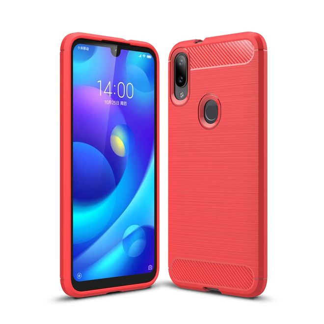 Xiaomi Mi Play Handyhülle - Carbon Fiber TPU Softcase Series - rot