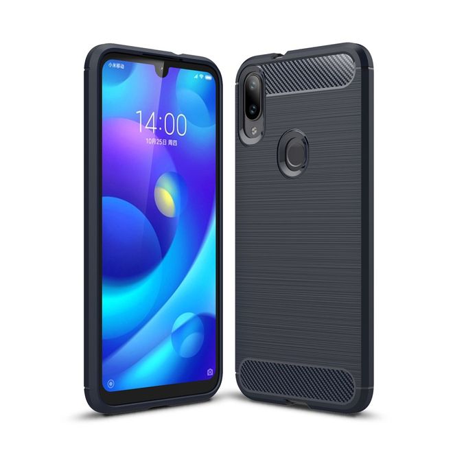Xiaomi Mi Play Handyhülle - Carbon Fiber TPU Softcase Series - blau