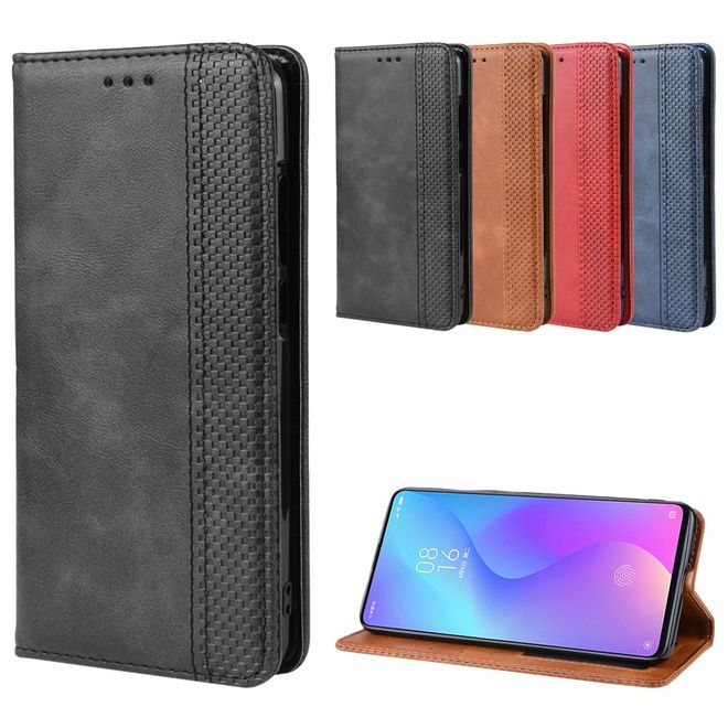 Xiaomi Mi 9T/Mi 9T Pro Hülle - magnetisches Case im Vintage Look - schwarz