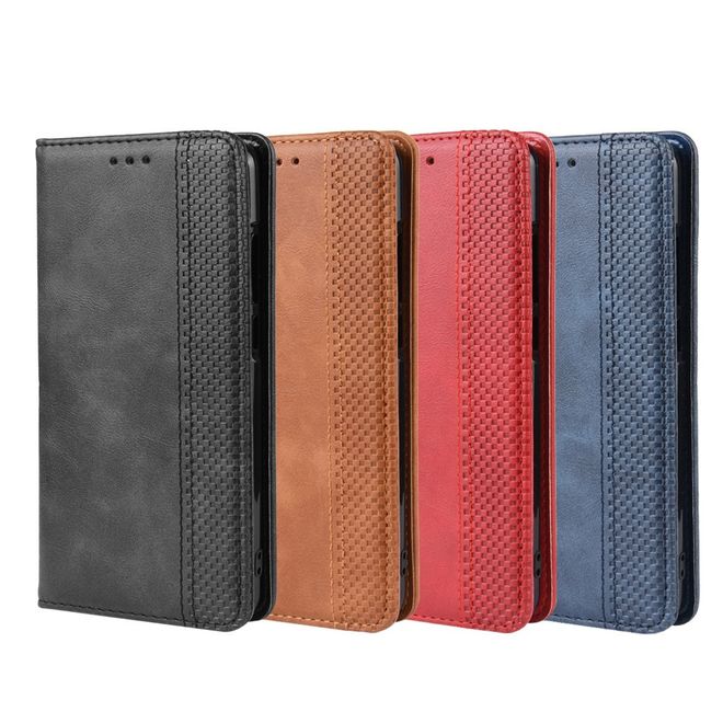 Xiaomi Mi 9T/Mi 9T Pro Hülle - magnetisches Case im Vintage Look - schwarz