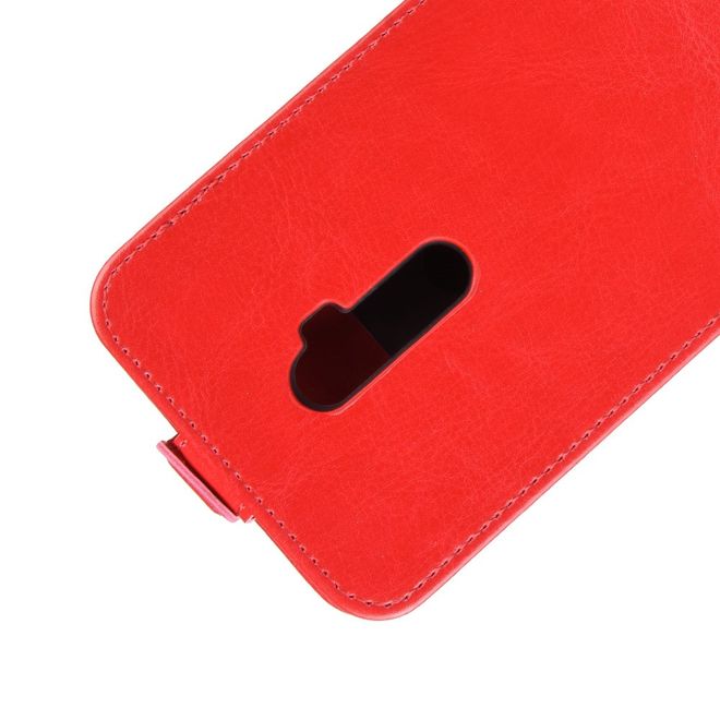 Oppo Reno 5G/Reno 10x Zoom Handyhülle - Crazy Horse Leder Flipcase - vertikal - rot