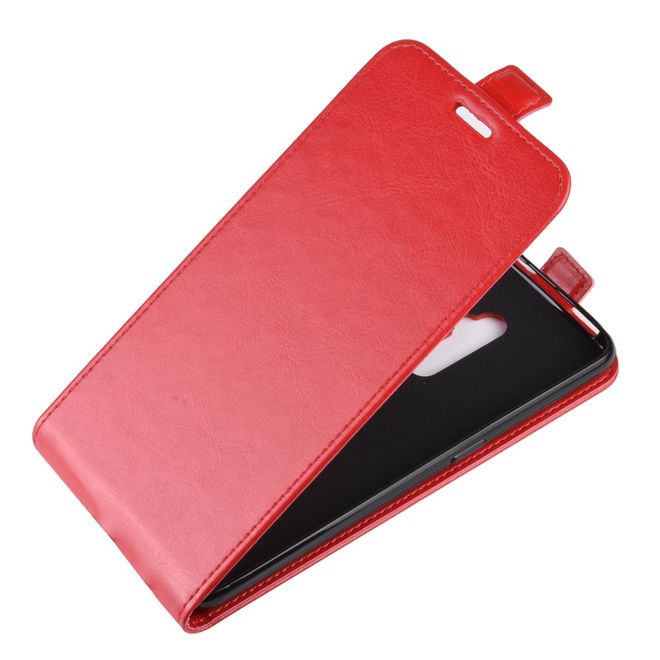 Oppo Reno 5G/Reno 10x Zoom Handyhülle - Crazy Horse Leder Flipcase - vertikal - rot