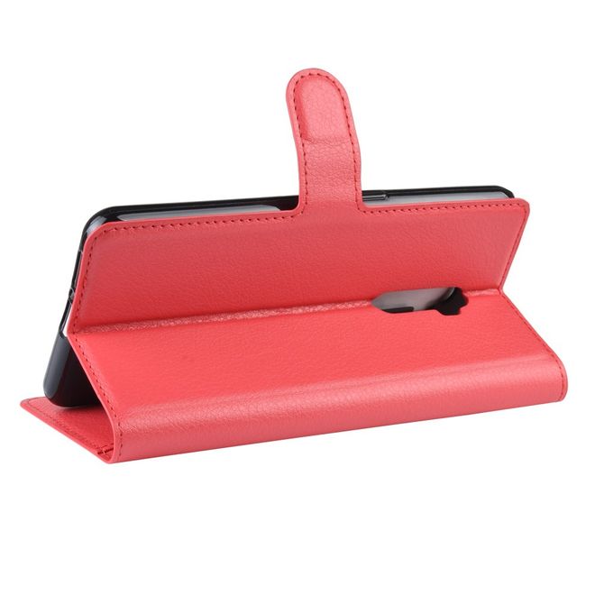 Oppo Reno 5G/Reno 10x Zoom Handy Hülle - Litchi Leder Bookcover Series - rot